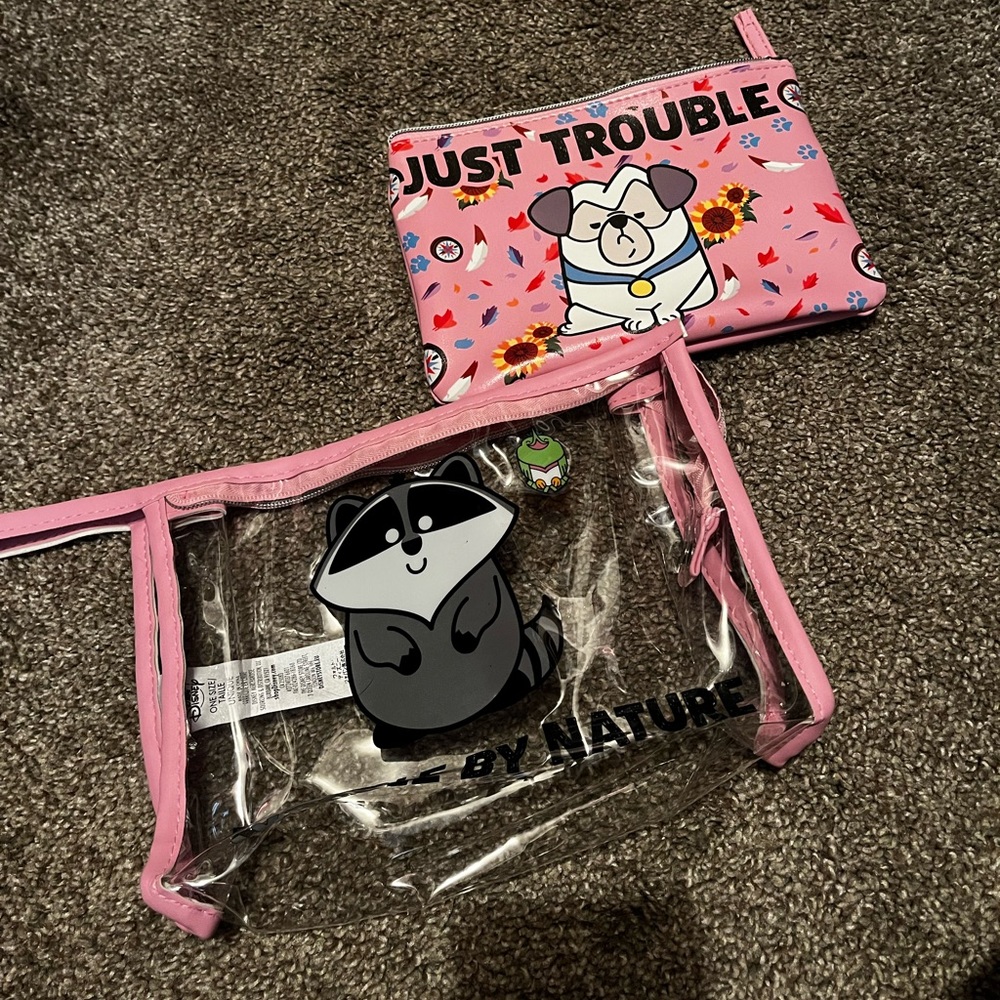 Disney Pocahontas Meeko and Flit Duo Makeup Bags/Travel Pouches